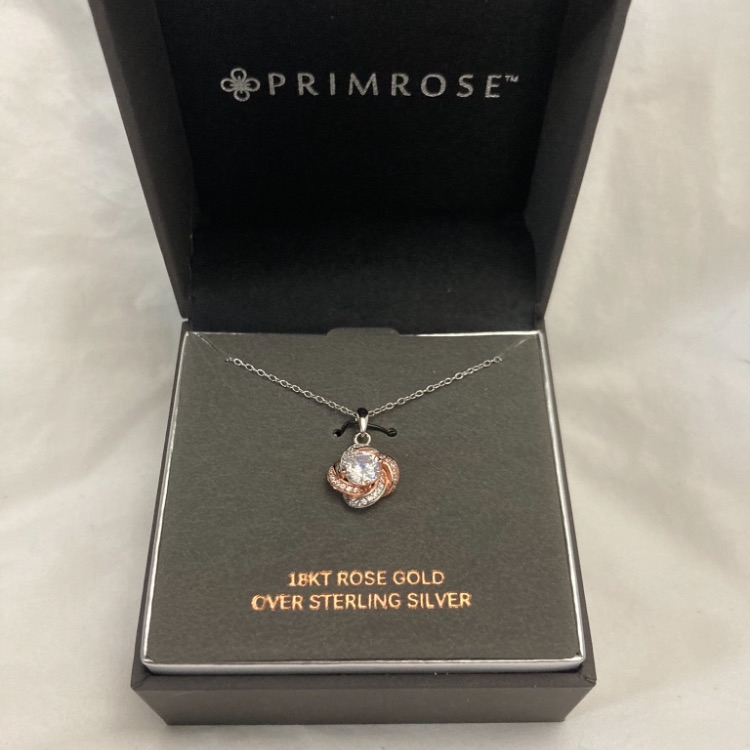 1-26 Sterling Silver Necklace In Gift Box Rose Gold New Nwt 25$